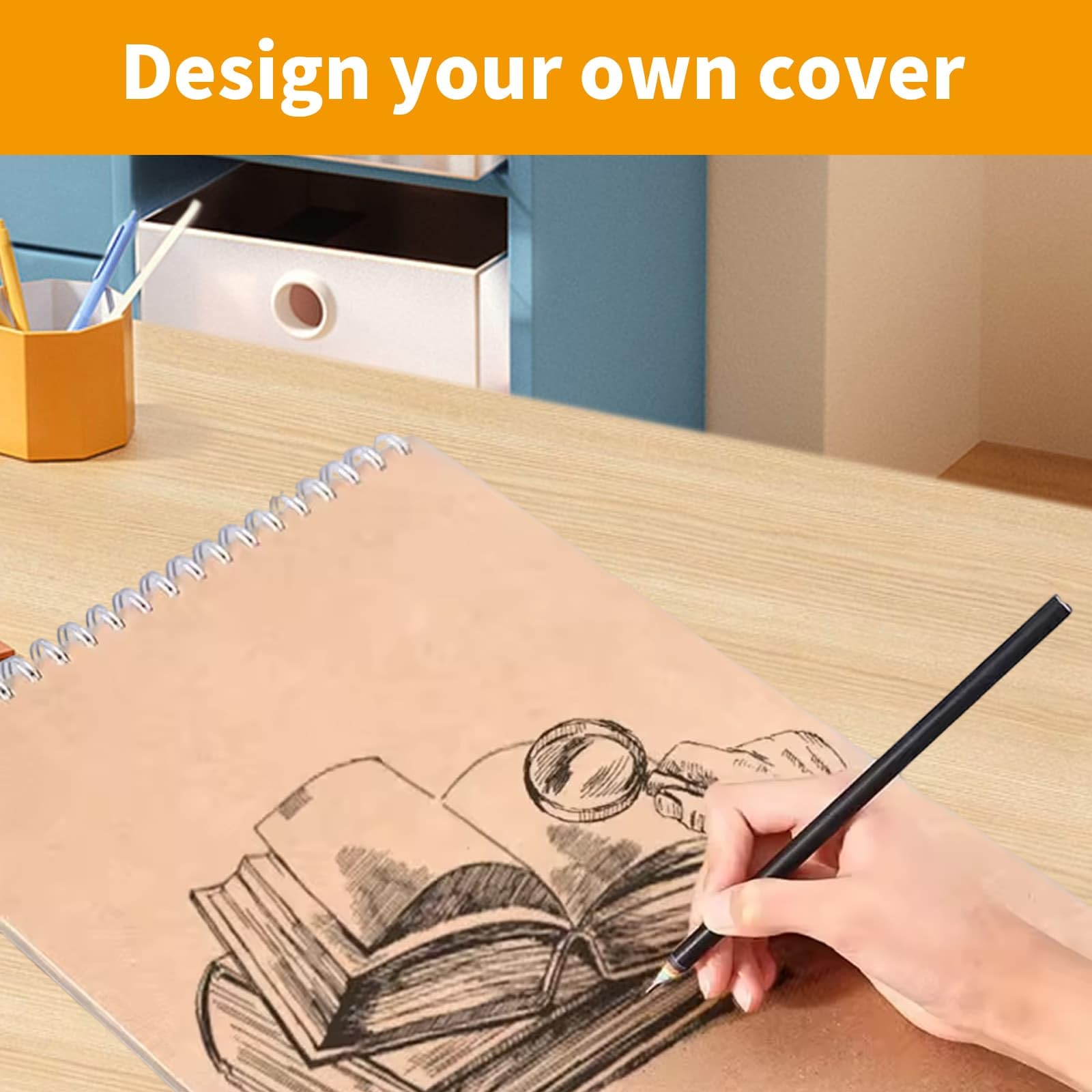 4Pack A4 Sketch Books Spiral Bound Hardback Sketch Pad, Drawing Book Spiral Bound - Image 4