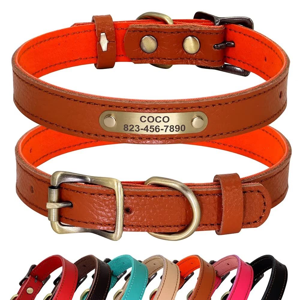 Collare Cane In Vera Pelle PET ARTIST - Personalizzabile Per Cuccioli E Piccole Taglie - Rosso Taglia S - Foto 14