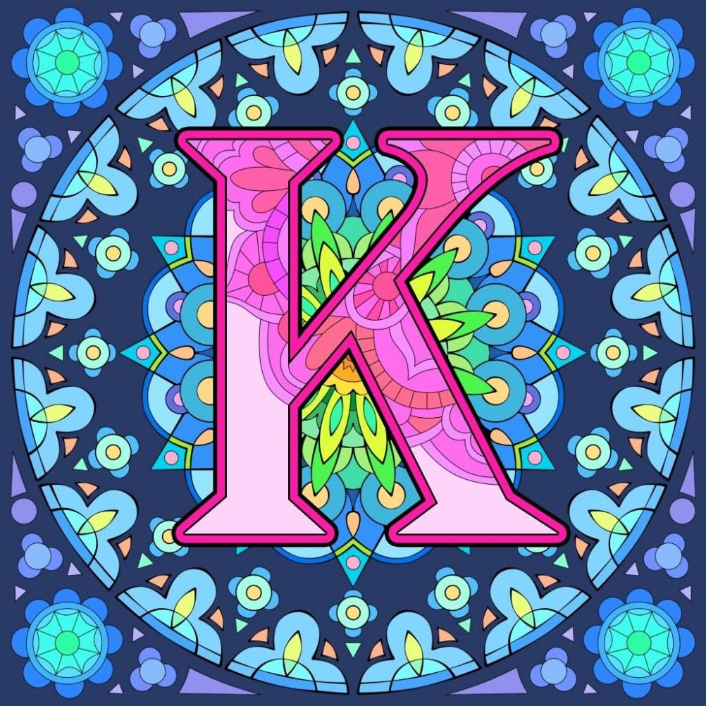 Hnylton K 5D Diy Full Round Drill Diamond Art Painting Mandala Alphabet Mosaic Wall Art It Decoration 30X30cm