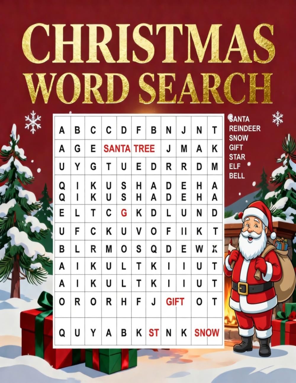 christmas word search book: "A Large Print Word Search Book for Adults & Kids"