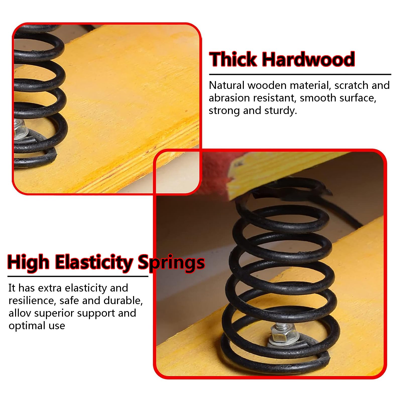 ZARBAILRE Pro Curved Spring Board, Thicken Hard Wood Heavy Duty Spring Floor Jump Bridge, Portable Practice Gymnastics Springboard for Gymnastics Beam/Vault