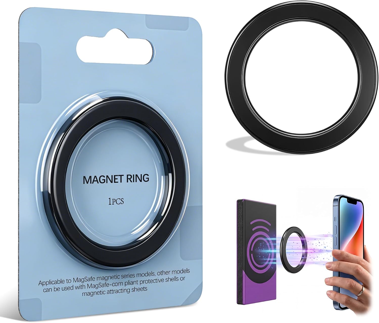 Connector Ring Compatible with Walabot DIY 2 & 2M, Magnetic Connector Rings Compatible with MagSafe(Only 1 Magnetic Stand Device), Strong Adhesive Wall Scanner Mount for Stable Stud Finding