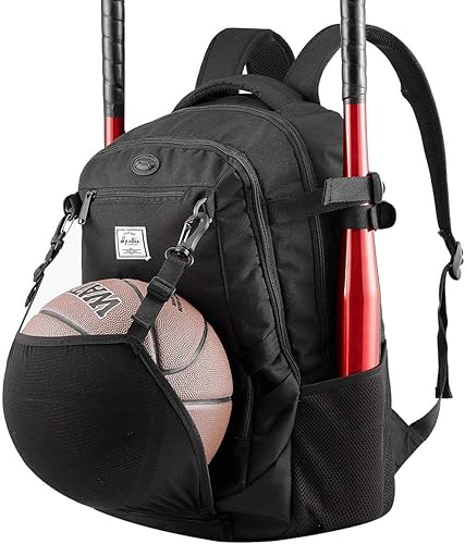 normal Bolsa de béisbol Mochila de baloncesto para fútbol, voleibol, fútbol, equipo de softbol con zapatos y compartimento para pelotas