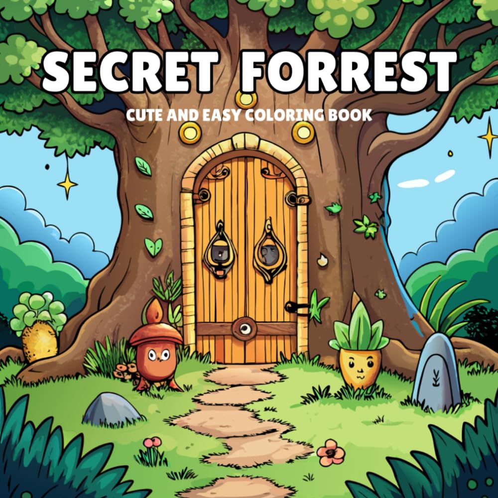Secret Forrest: Relaxing Bold and Easy Coloring book for all ages. Magical and Beautiful Secret Forrest scenes .