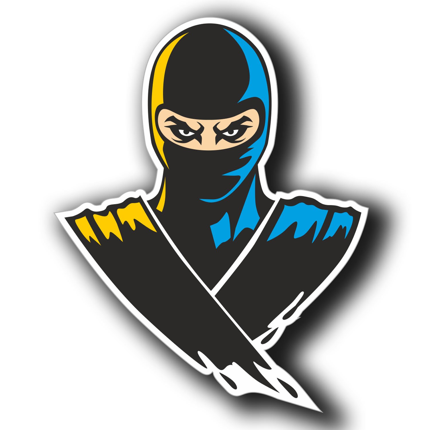 Destinationvinyl Multi 2 X Glossy Vinyl Stickers - Ninja Warrior Motorbike Cool Bike Laptop Decal #4065 (8Cm Wide X 10Cm Tall)
