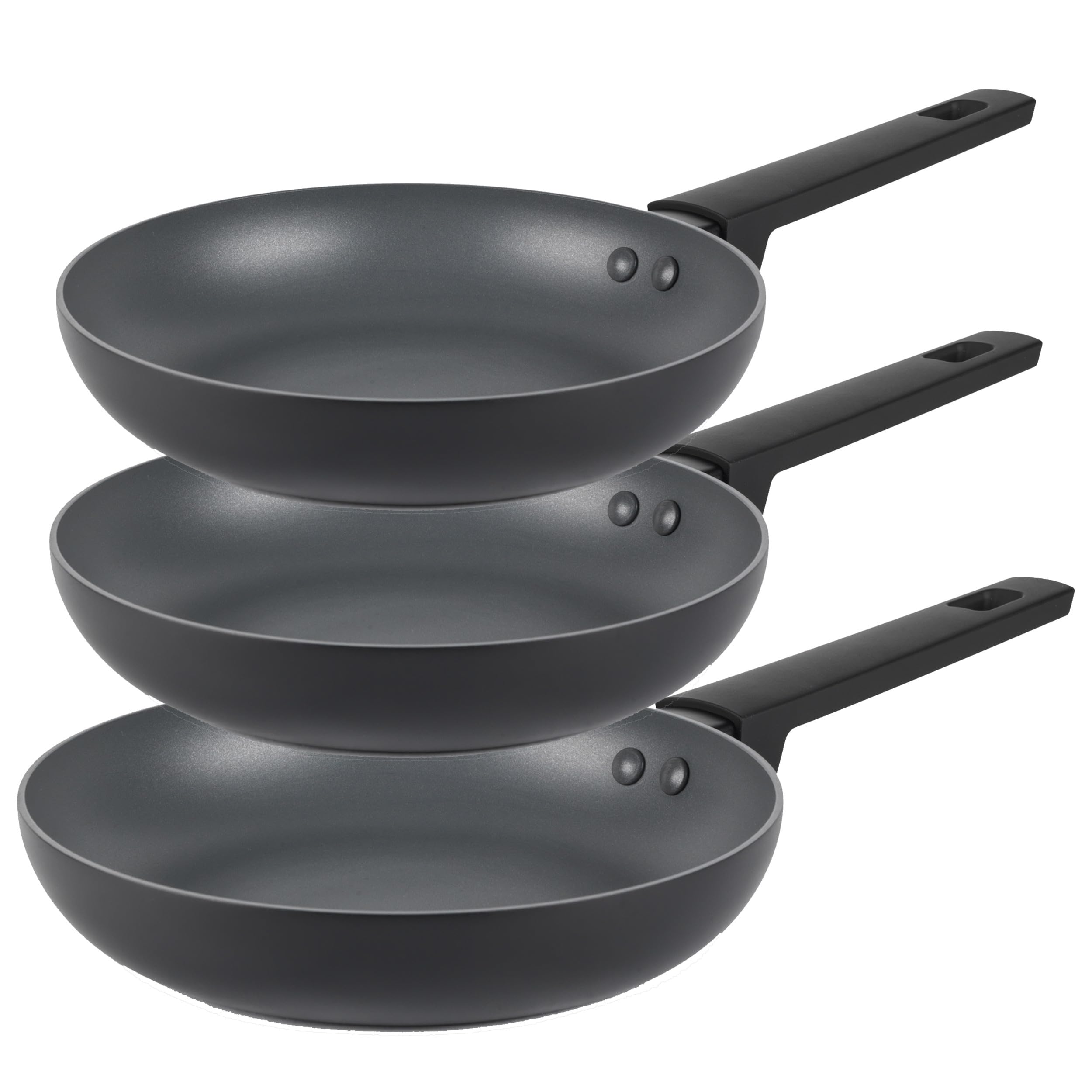Russell Hobbs 3pc Frying Pan Set – 20/24/28 cm, 10 x Tougher Non-Stick*, Induction Suitable, High-Performance Easy Clean, Metal Utensil Safe, Little/No Oil, 5 Year Guarantee, Shield Collection