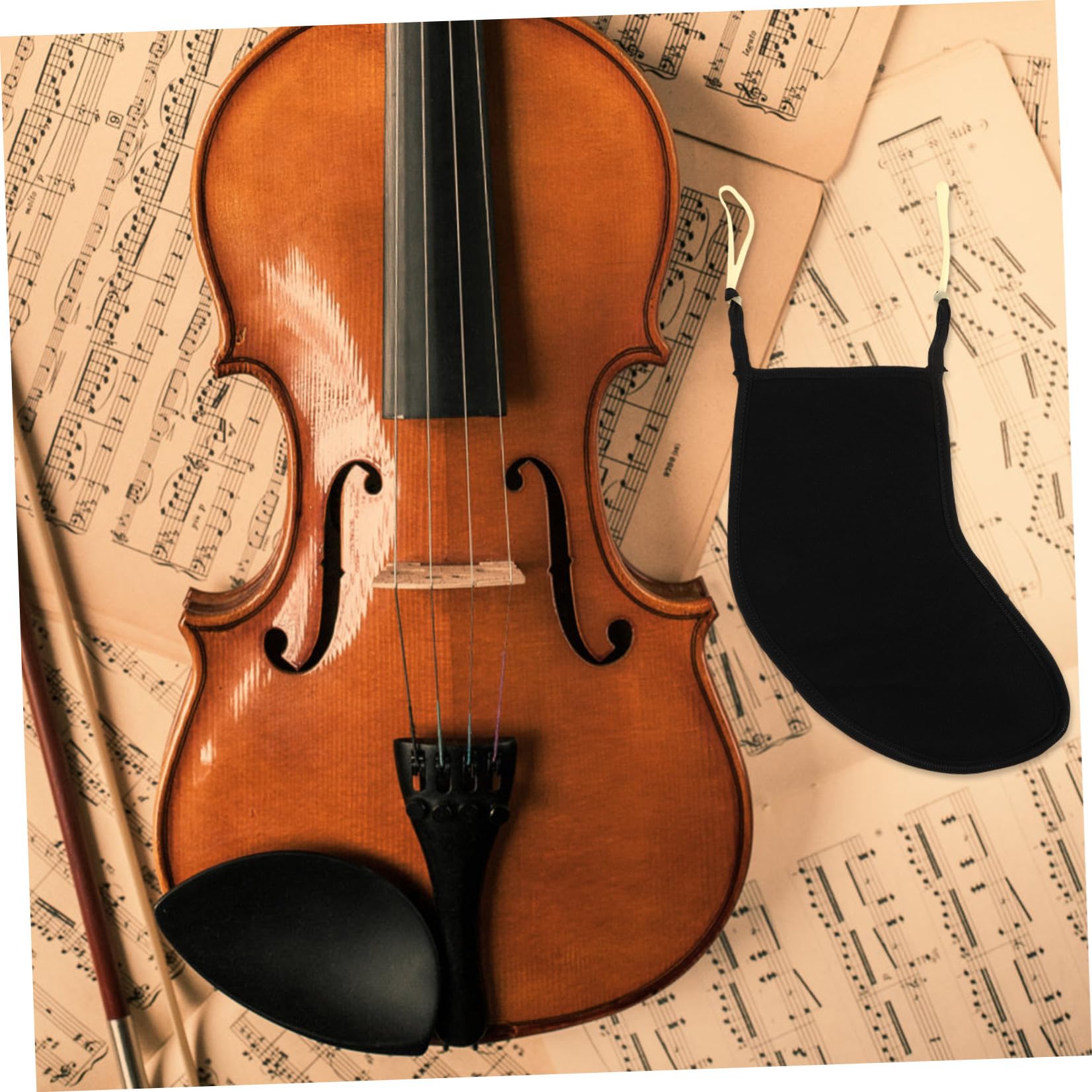 Mentonnière Confortable pour Violon Absorbe la Transpiration Facile à Transporter Accessoire D'instrument de Musique pour Pratique Quotidienne Style Aléatoire