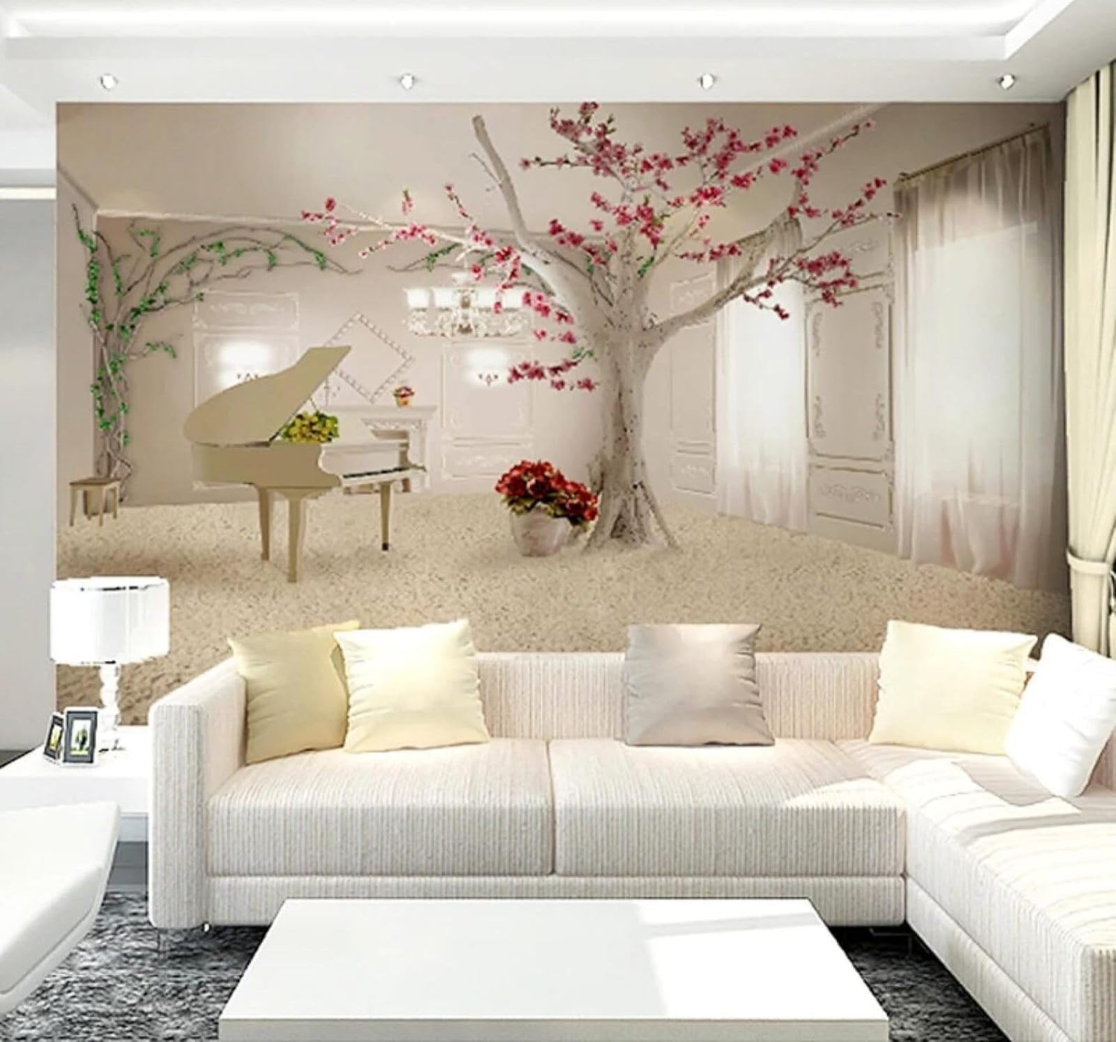 XLMING Retro Three Dimensional Piano Large Tree Art 3D Wallpaper Luxury Home Dining Decor Paste Sofa Living Room The Wall for Bedroom Mural-250cm×170cm