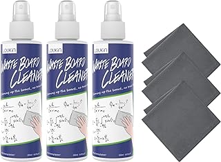 loukin Dry Erase Cleaner, 8.5 fl oz Whiteboard Spray with Cloth, 3 Pack | AP Certified, ASTM D4236, Low Odor, Effective Cleaning, Mild Formula, Atomizing Nozzle, Classroom Office Home Use
