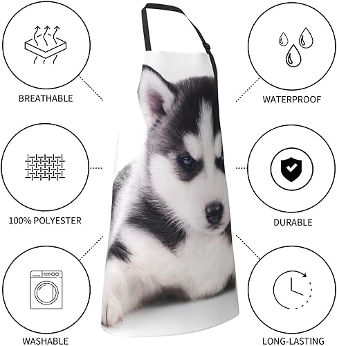 Miniatura 7 de EVANEM Delantal impermeable impreso con correa ajustable para el cuello delantal de cocina babero de chef para mujeres hombres delantales de cocina