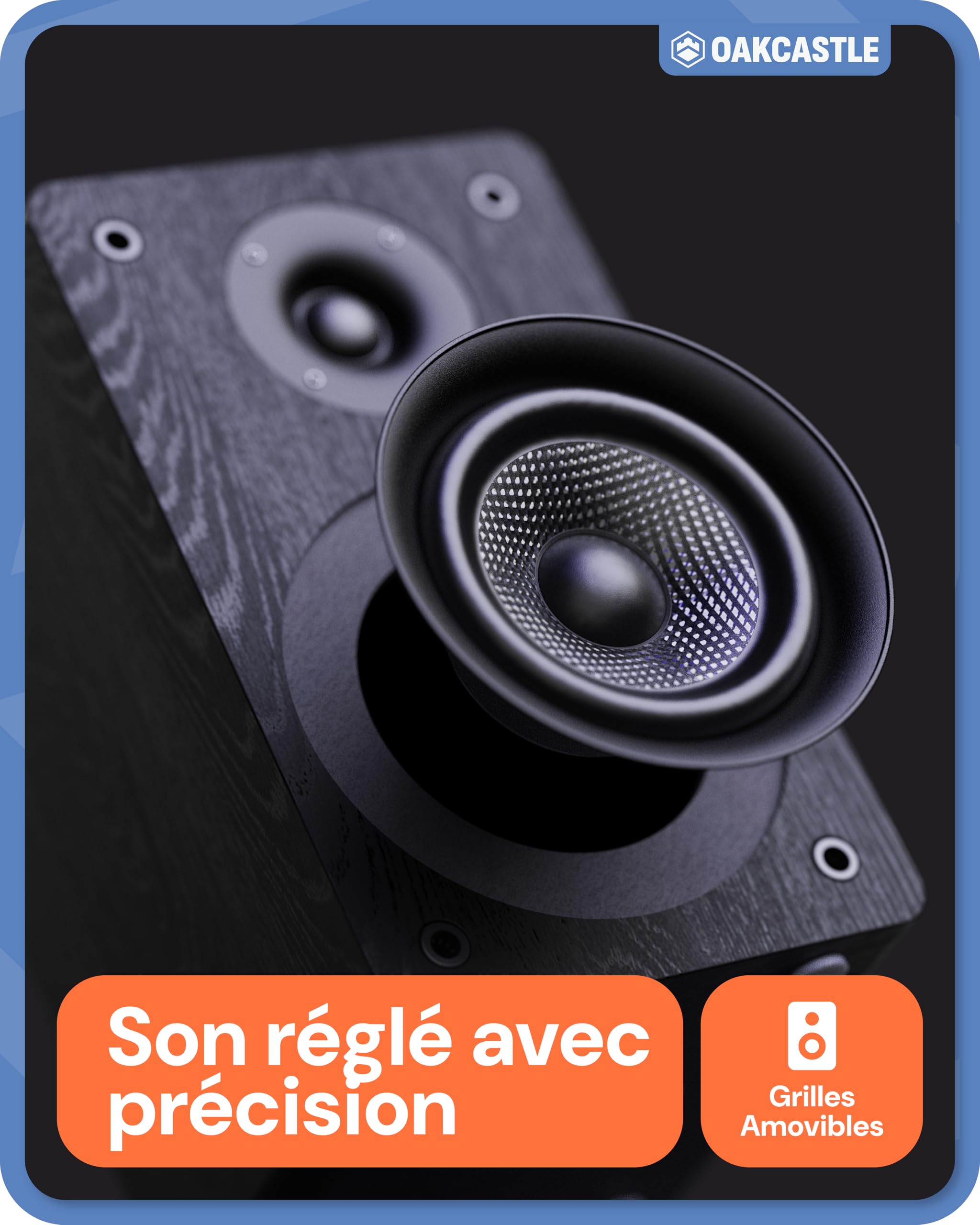 Mini Chaine HiFi, Lecteur CD avec Radio Plus, Haut Parleurs 60W Oakcastle | Haut-Parleurs, Radio Réveil Double Alarme, USB, AUX, MP3, Télécommande, Écran TFT