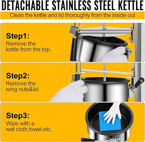 Miniatura 7 de Máquina comercial de palomitas de maíz con hervidor de 8 onzas, máquina de palomitas de maíz para encimera de 850 W para 48 tazas por lote, estilo