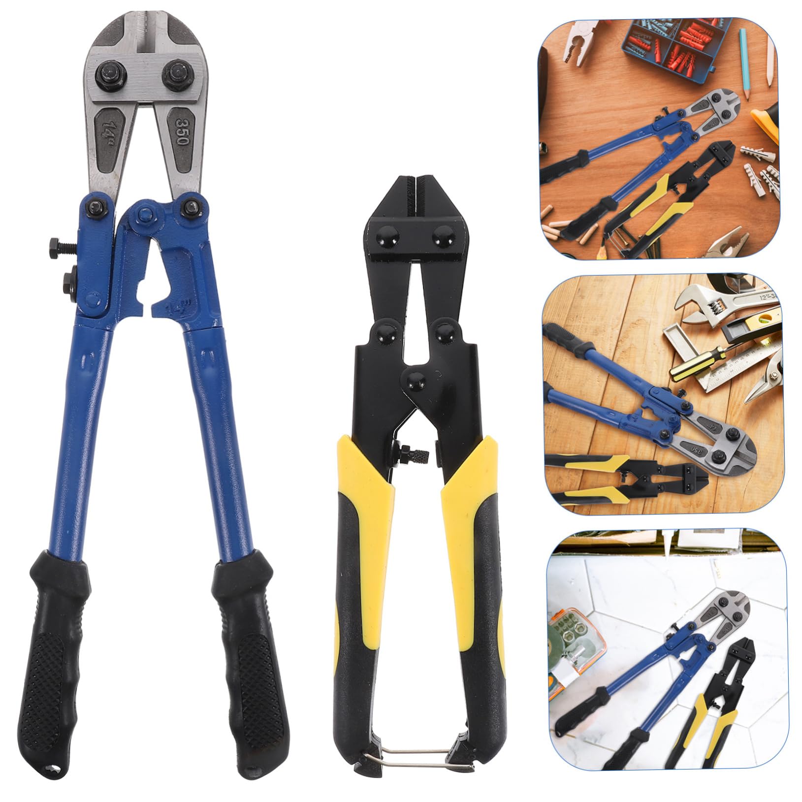 Tronchesi per Bulloni 8/14 Pollici in Acciaio T8 Manuali | 2 Pezzi, Impugnatura in Gomma, Design Heavy Duty, Taglio Facile di Filo D'acciaio