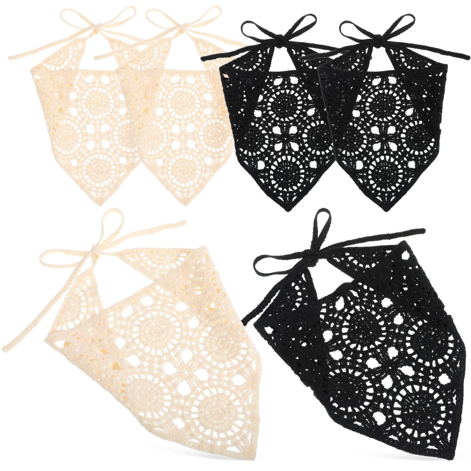 Beaupretty 6piezas Bufanda De Crochet Bandana De Crochet Cabello Pañuelos Para Mujer Accesorios De Moda Cabello Para Uso Diario y Fiestas