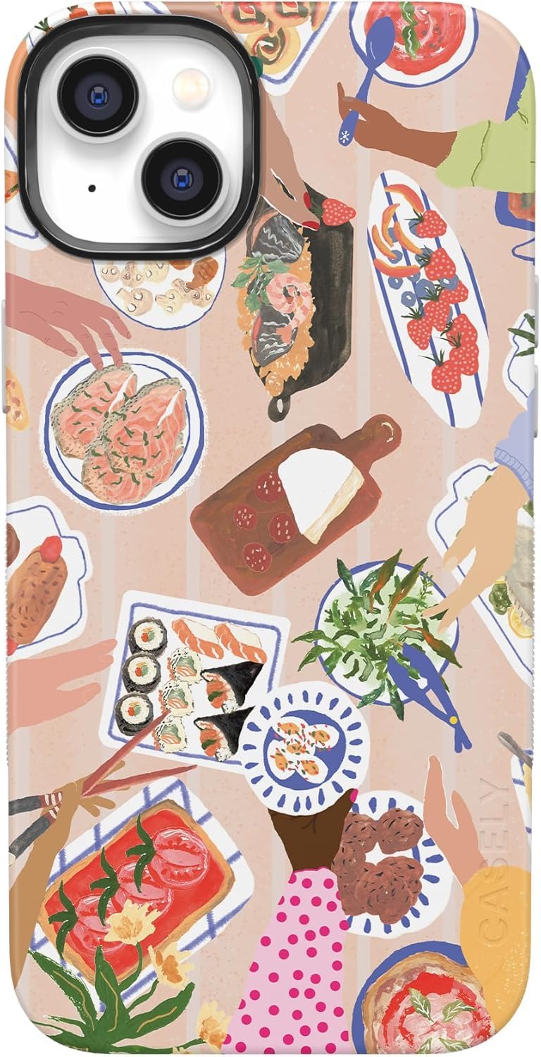 Casely iPhone 14 Case | Picnic Party | Painted Collage | Compatible with MagSafe | Bold Protective Design