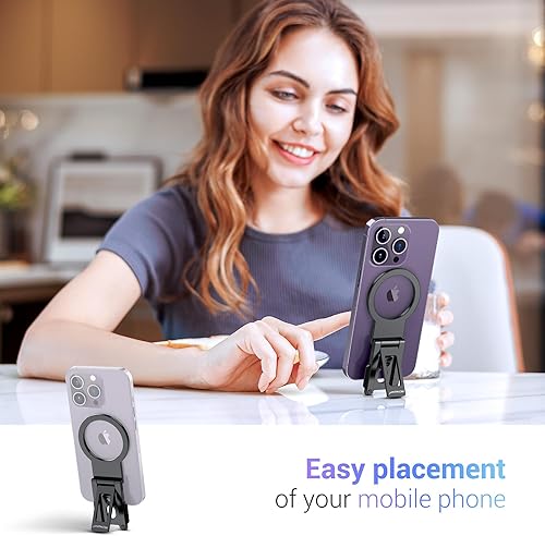 Miniatura 3 de PROfezzion Soporte de cámara Continuity con Mag Safe para computadoras de escritorio y pantallas Mac, fuerte soporte magnético para iPhone 15, 14,