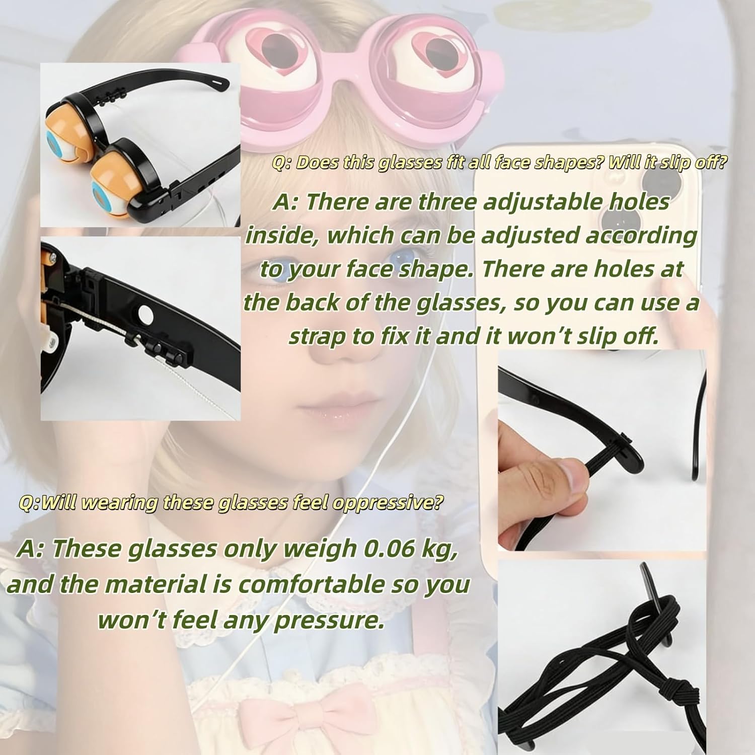 Crazy Blinking Winking Eye Glasses With Soft Comfort Nose Pads | Novelty Kinetic Winking Eyeball Design, Ideal Party Photo Props, Prank Gag Gifts, Stage Performance Silly Glasses