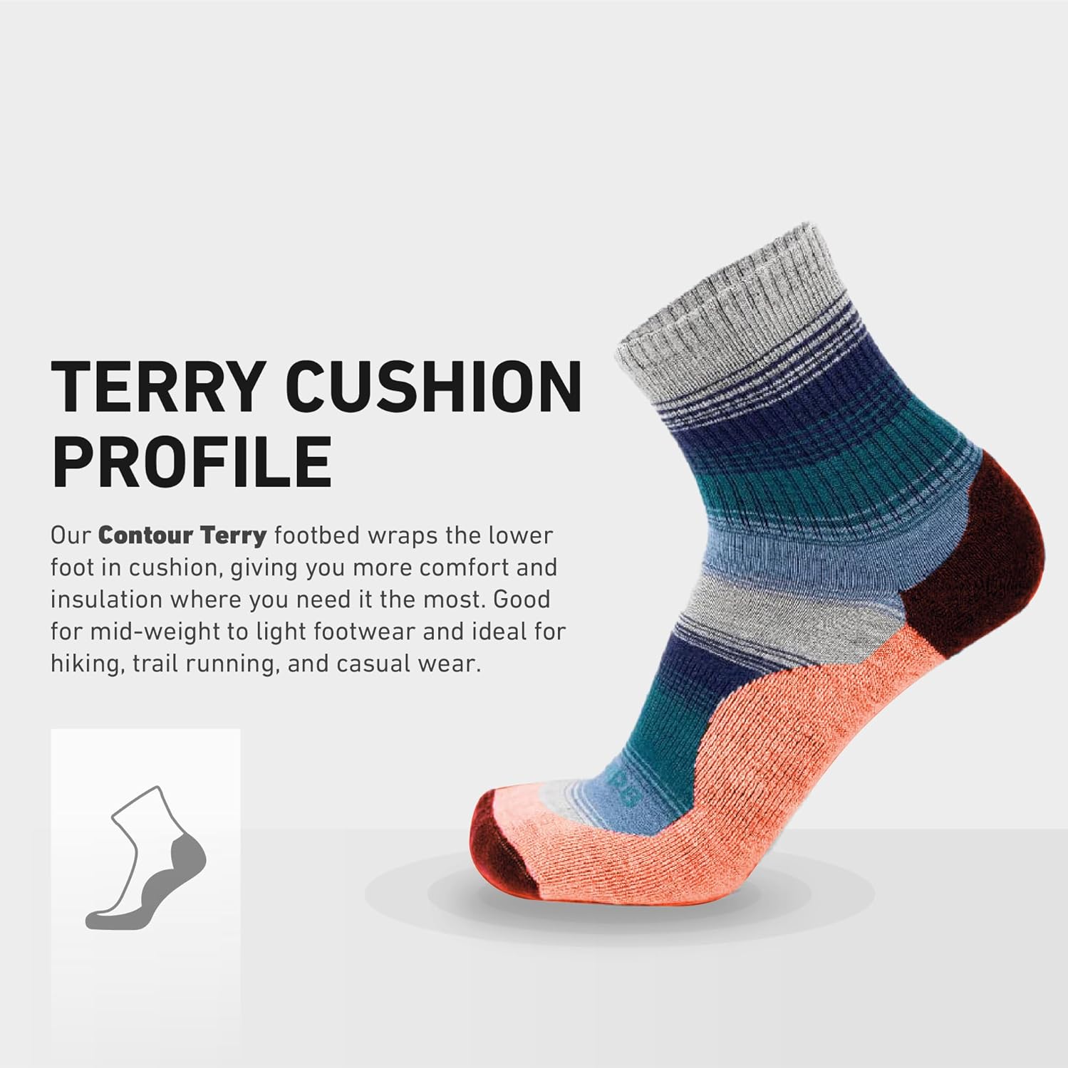 GRIP6 Wool Micro-Crew Socks: Lightweight Wool Socks for Hiking, All Day Comfort - Wicking Crew Socks for Men and Women - Image 4