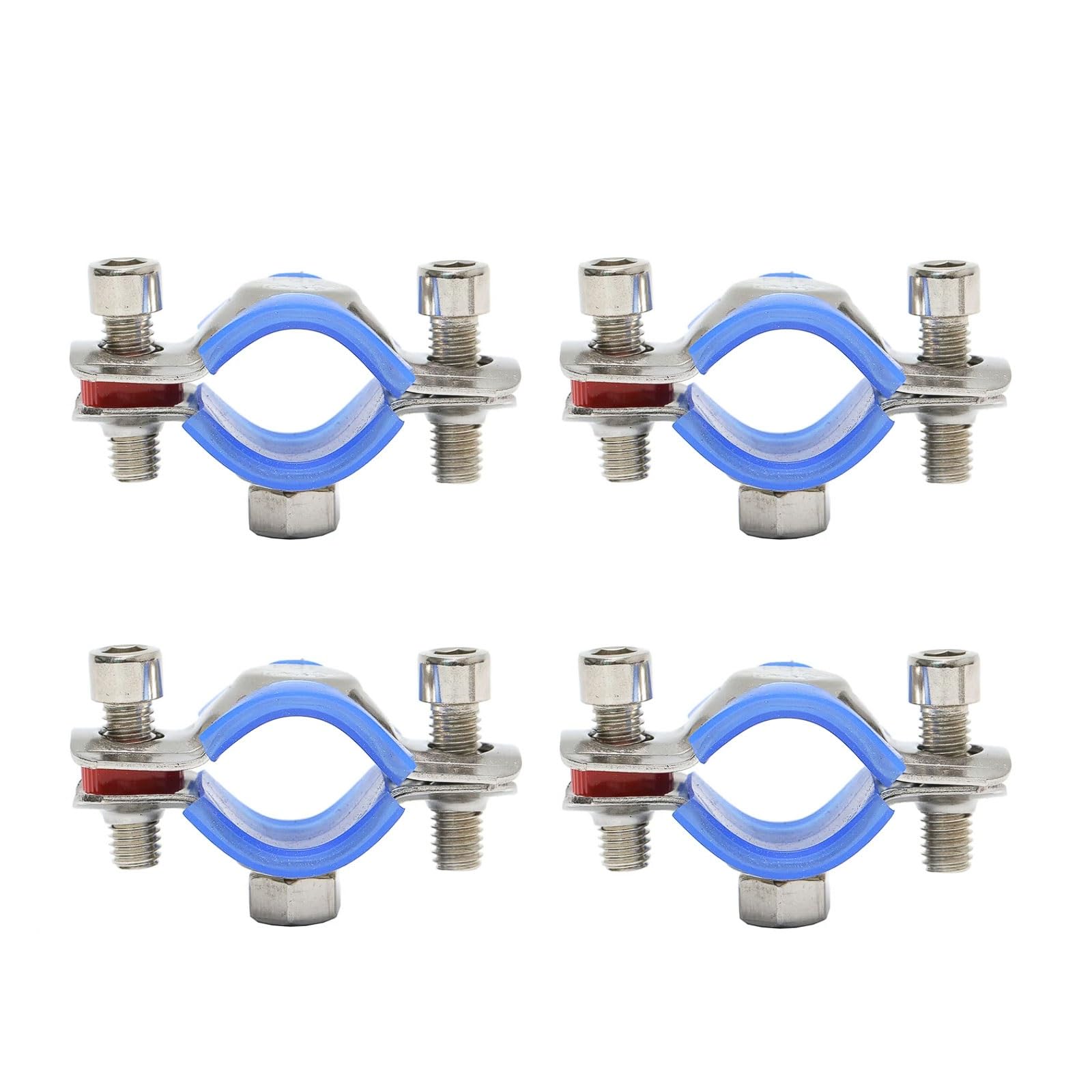 Esmen Uae One Color 304 Stainless Steel Fixed Pipe Clamp With Welded Nut And Rubber Sleeve 4 Pack Water Pipe Support Clip Tube Fittings(【Φ38-40】)