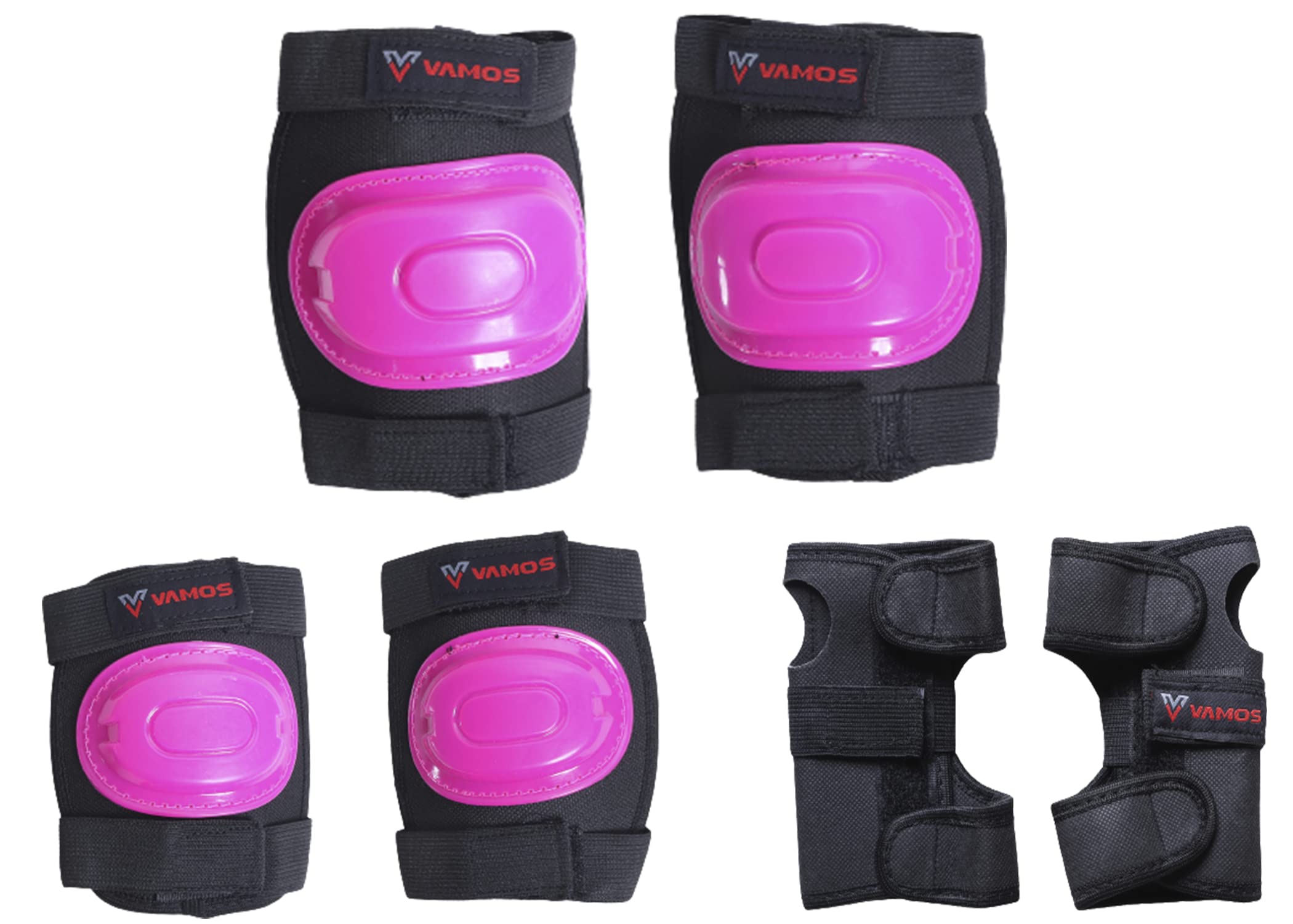 Vamos Protective Set Guard Protection kit with Knee, Elbow and Wrist Guards (Set of 6) Suitable to Kids of Age 6-15 Years for Skating, Cycling, Skateboarding and Roller Skating (Medium, Pink) (B0BS6S84H8) Amazon Price History, Amazon Price Tracker