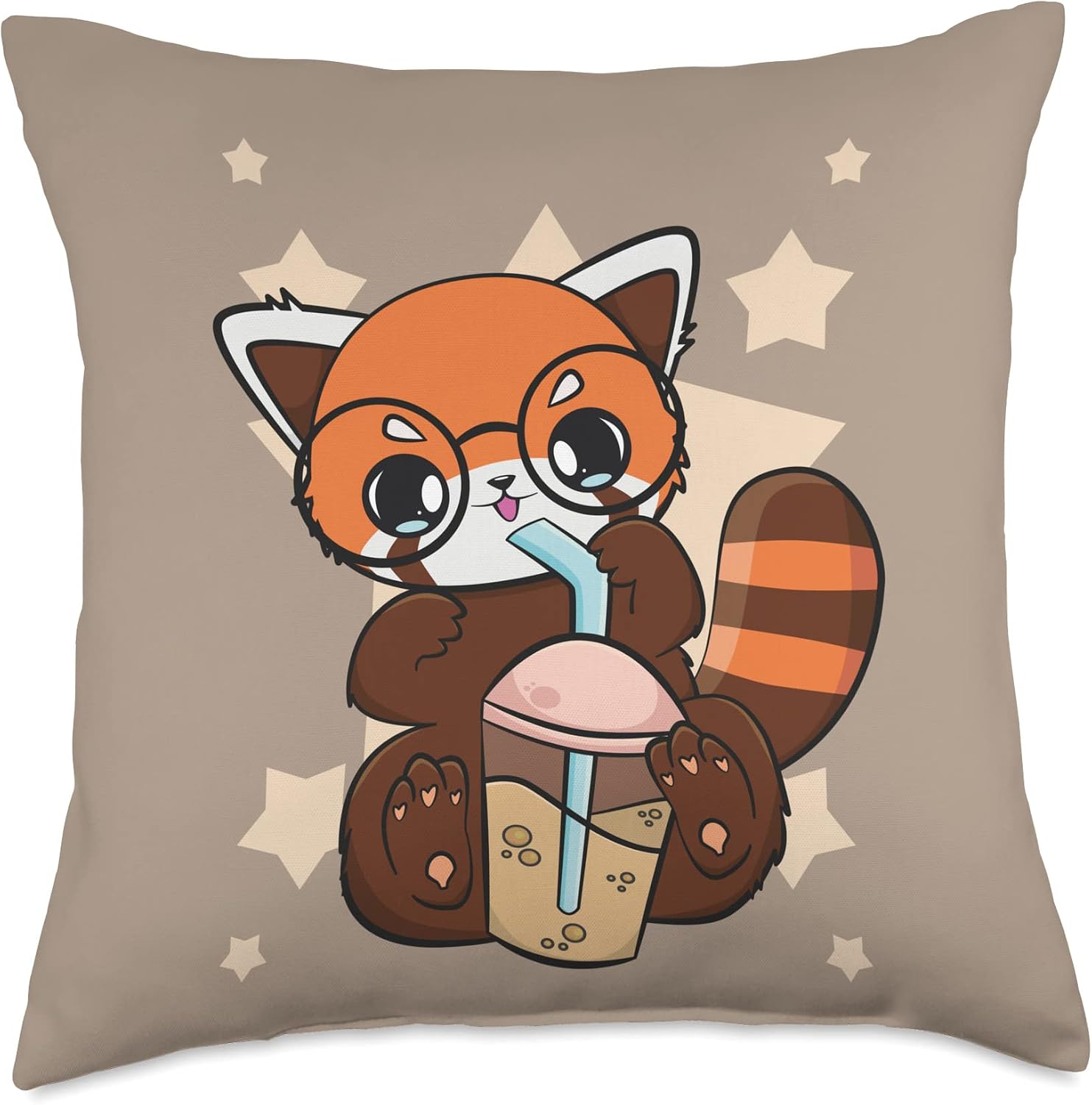 Amazon.com: Milk Anime Kawaii Red Panda Cute Bubble Tea Boba Kawaii Red ...