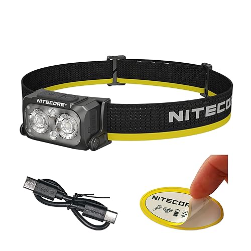 Nitecore NU25 MCT 400 Lumen Lightweight USB-C Rechargeble Outdoor Headlamp with Multiple Color Temperatures Warm Natural, Cold Lights and Red Light (Headband, Black)