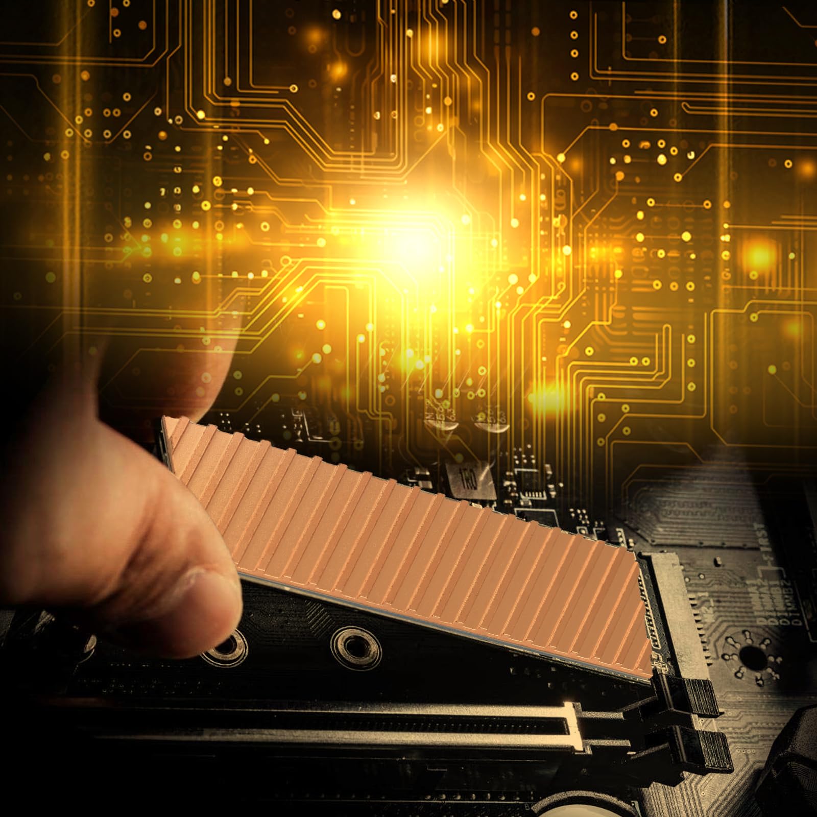 ELUTENG M.2 SSD radiator 2 sztuki 2280 SSD Heat Sink z podkładką termoprzewodzącą NVMe SSD radiator NVMe z 8 czarnymi gumowymi taśmami do PC/PS5 M.2 PCIE NVMe SSD lub M.2 SATA SSD