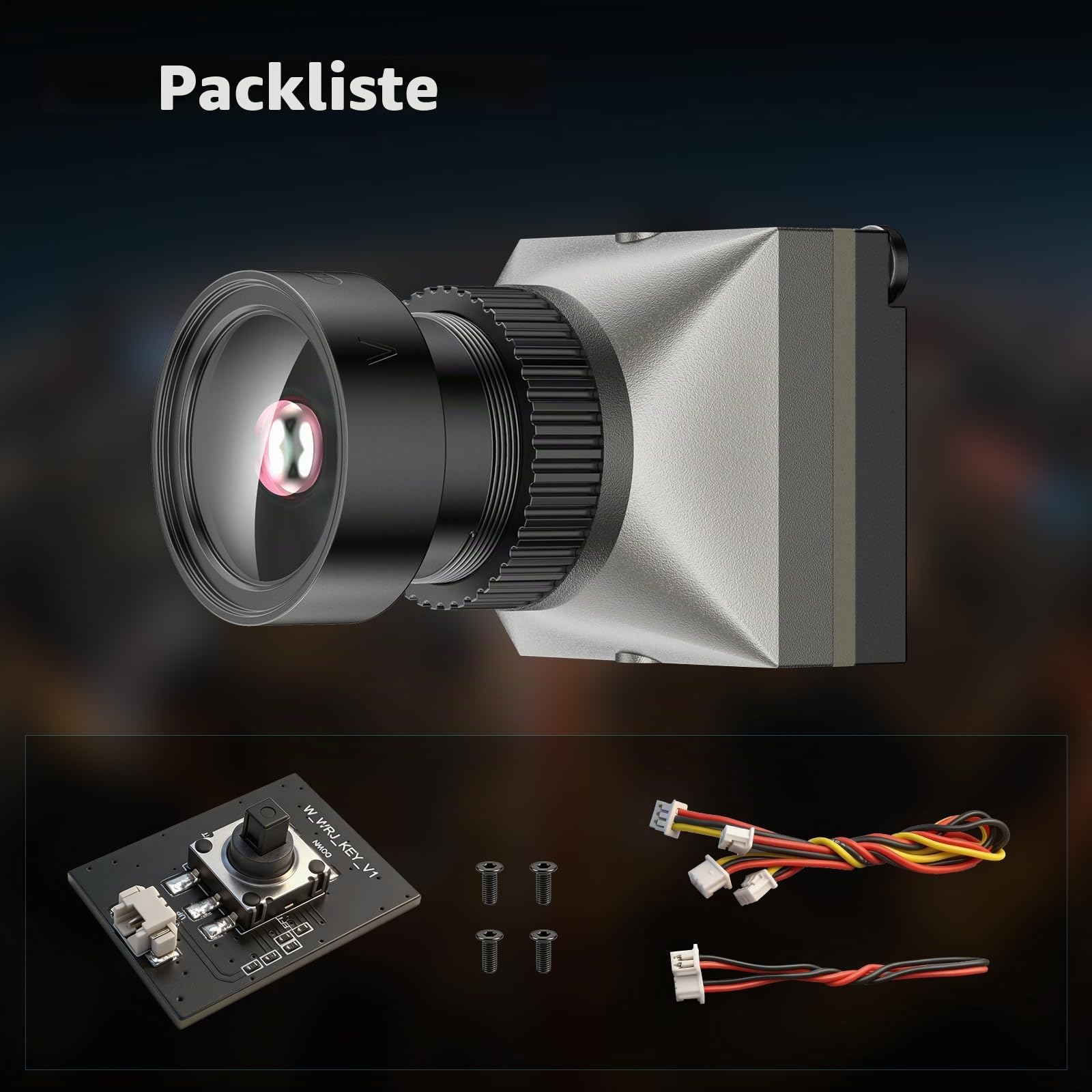 FPV-001_M FPV Camera 1800TVL, 0.000001LUX Starlight Night Vision, Ultra-Low Latency ≤30ms, 5V-40V Wide Voltage, Super WDR, 125° FOV, PAL/NTSC, 1/1.8" CMOS, Micro FPV Racing Drone Camera