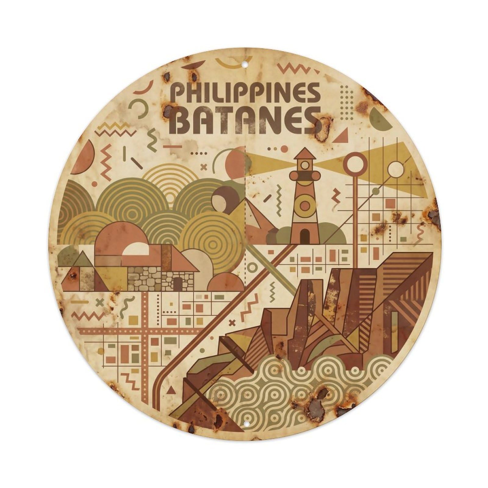 Odgynaw 8X8inch(20X20cm) Philippines Batanes Islands Lagoon Travel Beach Metal Tin Sign