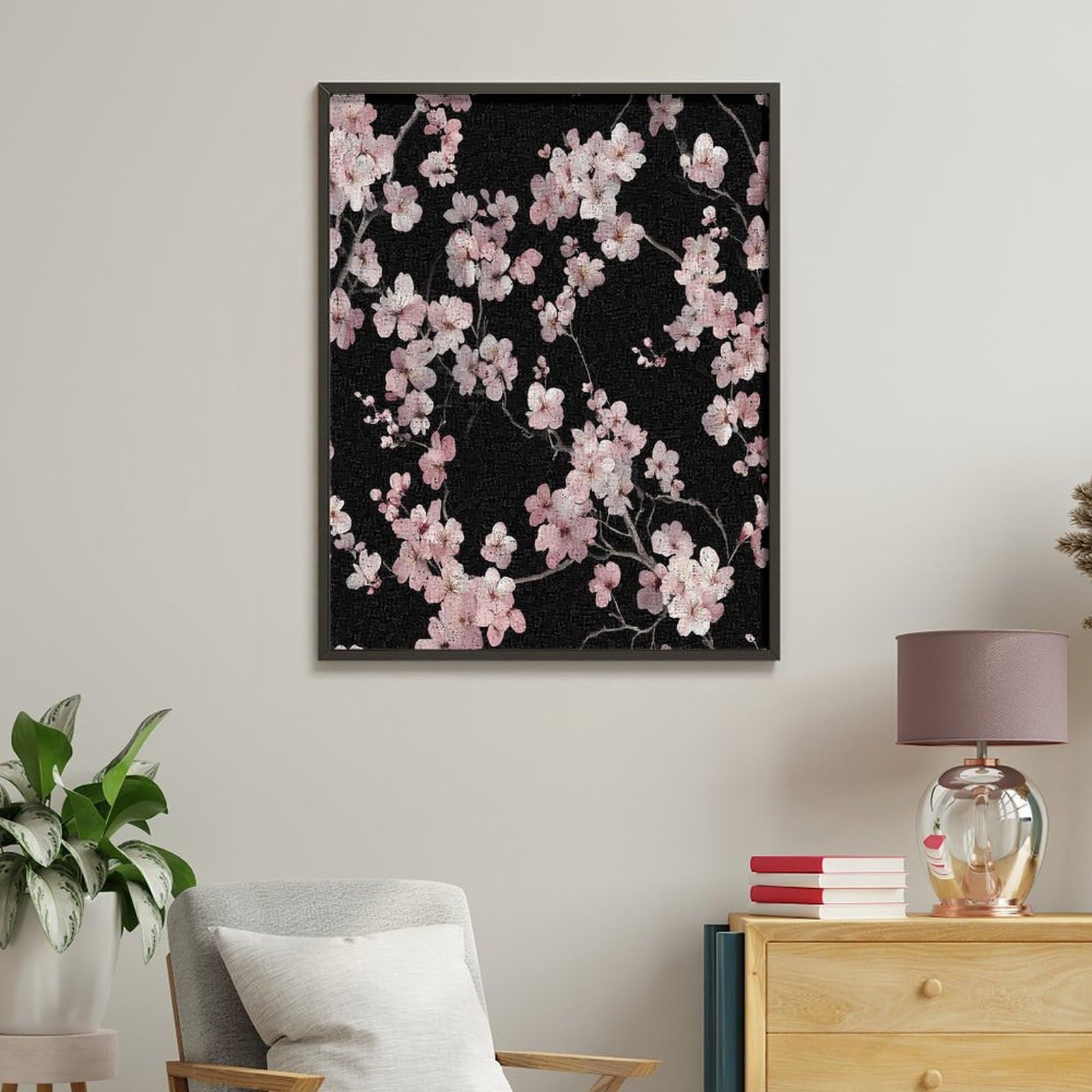 Malen nach Zahlen, Motiv: Kirschen, Blumen, lustiges Malen-nach-Zahlen-Set für Erwachsene, vertikales Baumwollgemälde, digitales Ölgemälde, Heimdekoration, Geschenk, 75 x 60 cm