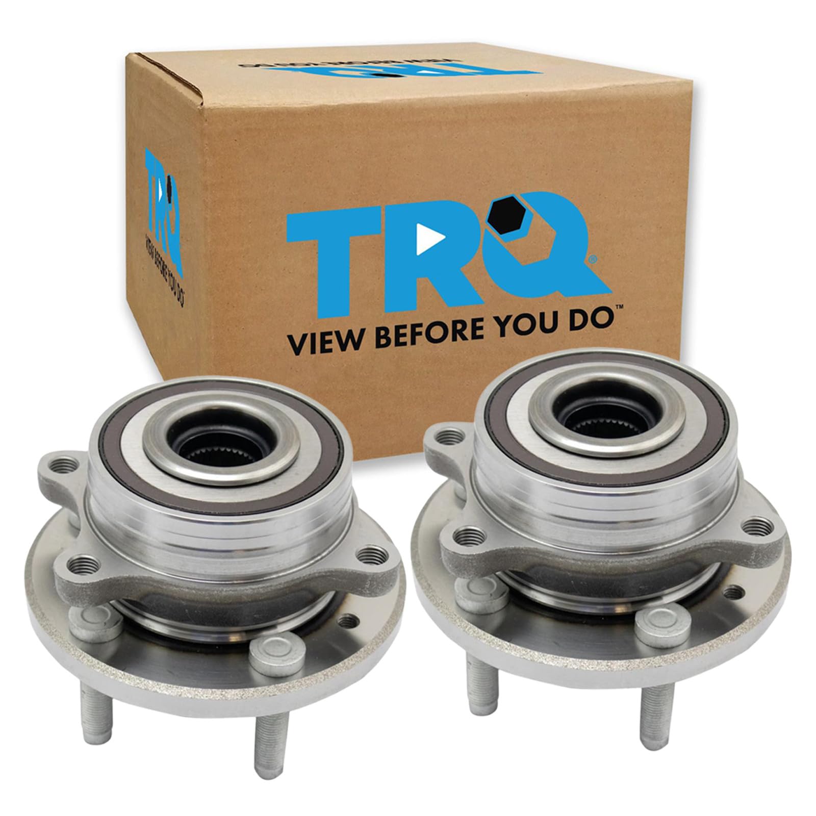 TRQ Front Left and Right Wheel Bearing and Hub Assembly Set 2 Piece