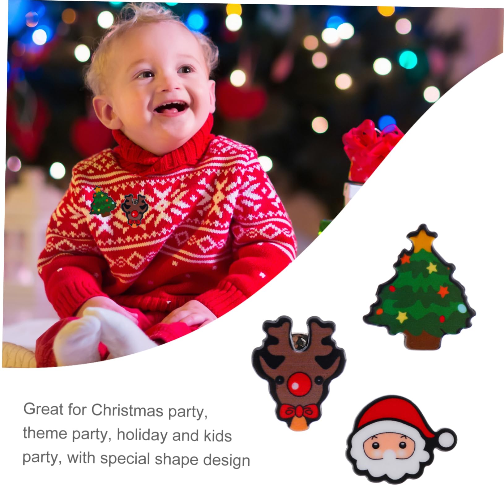 SHERCHPRY Broche De Navidad Alfiler Broches De Navidad Broche De Fiesta Broche De Santa Claus Horquillas Moño Pasador Insignia De Navidad Broche Pines Aleación