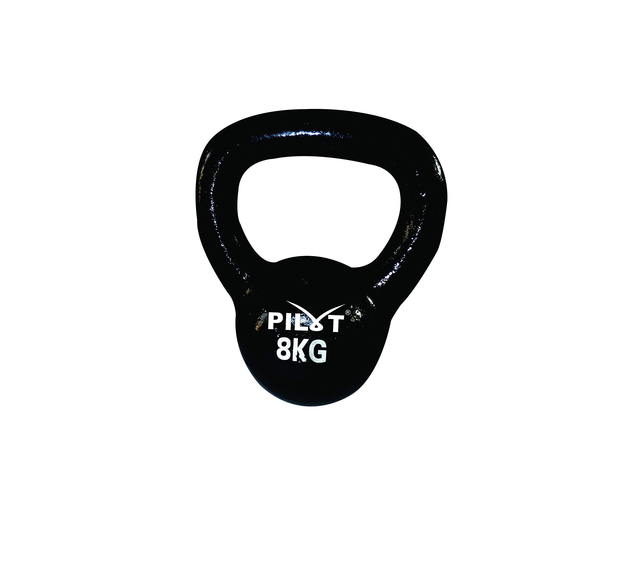 PS Pilot Cast Iron Kettlebell MuscleSquad Single Value Weight for Home Gym Mutiple exrceise weight-8kg, Black, 2-20kg