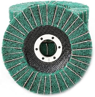 YKLP 5Pcs 4.5" x 7/8" Nylon Fiber Flap Disc Polishing Grinding Wheel,Scouring Pad Buffing Wheel for Angle Grinder, Polishing Tools (Grit 120)