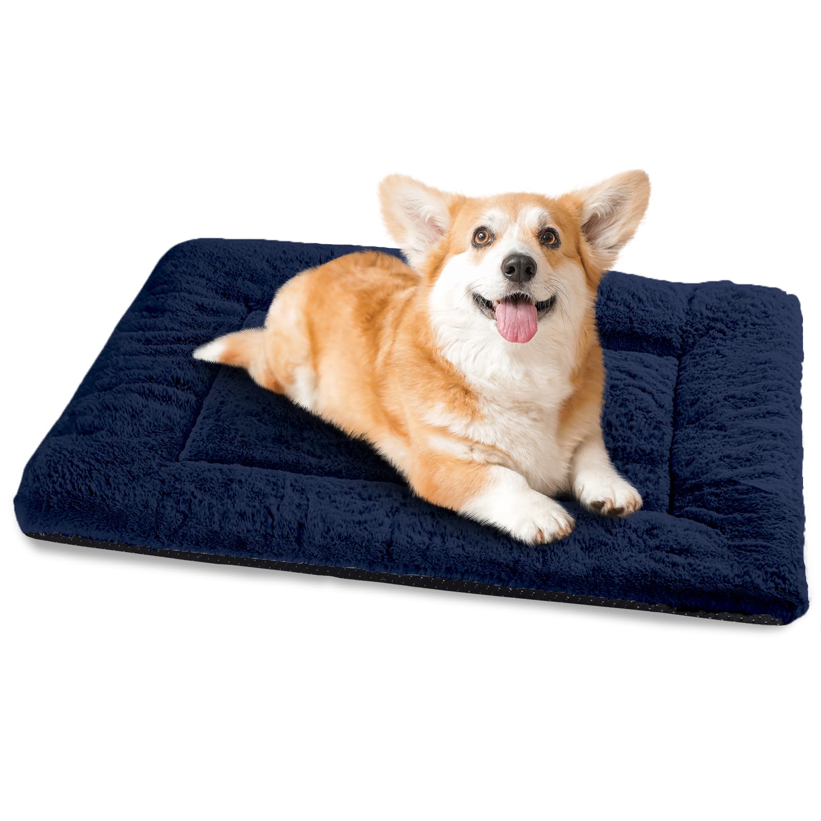 Baodan Cuccia per Cani di Piccola Taglia Lavabile, 75x50 cm Cuscino per Cani Soffice con Fondo Antiscivolo, Cuccia per Cani per Piccole e Medie Taglie, Blu Marino