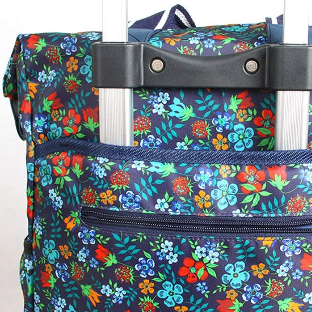 Carrelli elevatori Trolley Stampa Verde Ruota Universale Trolley Portatile Nero Borsa da Viaggio Borsa da Viaggio Pieghevole Borsa per la Spesa Retrattile