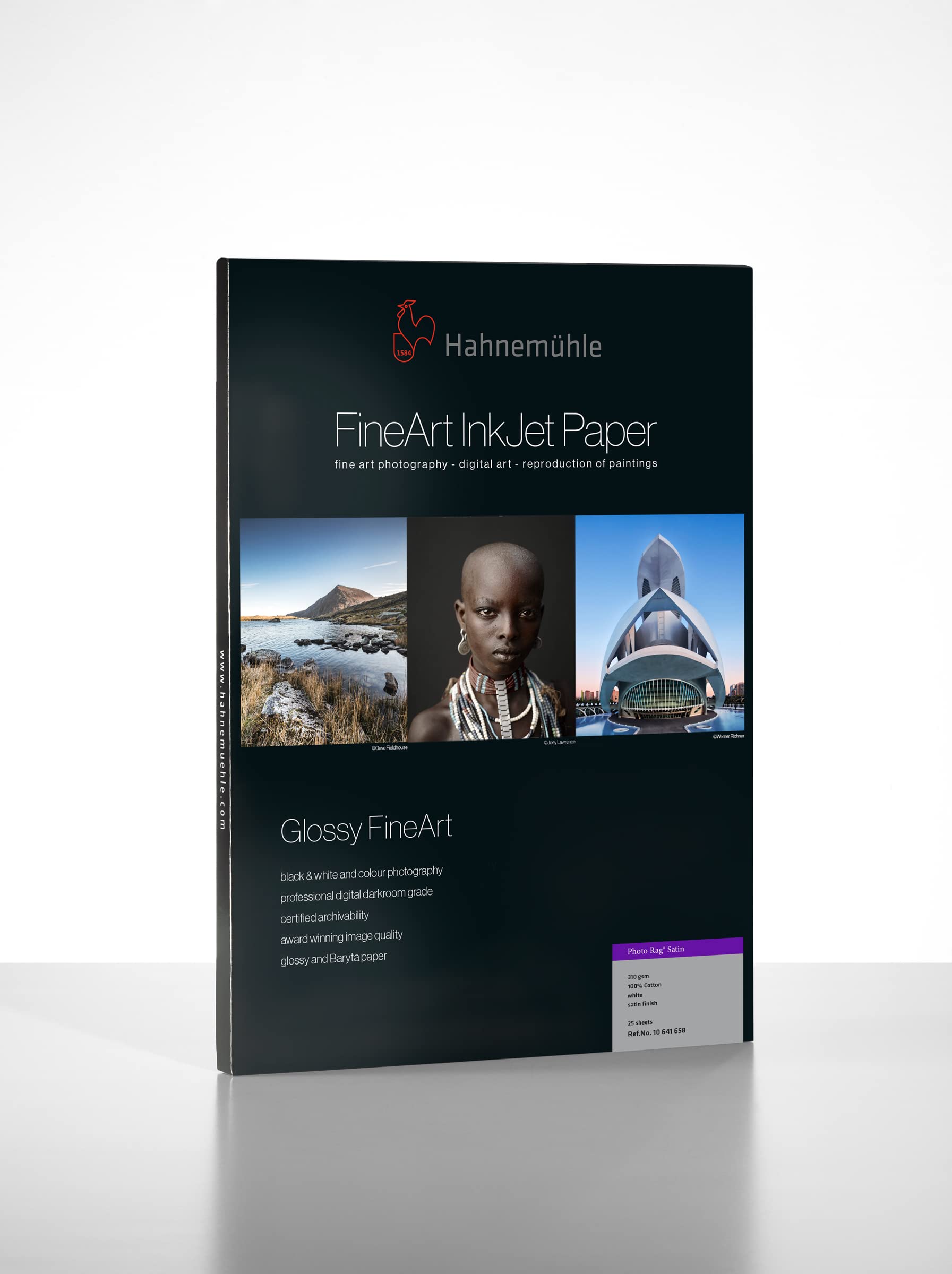 Papier Hahnemühle Digital Fine Art Photo Rag Satin, 310 g/​m² 297 x 420 mm weiß