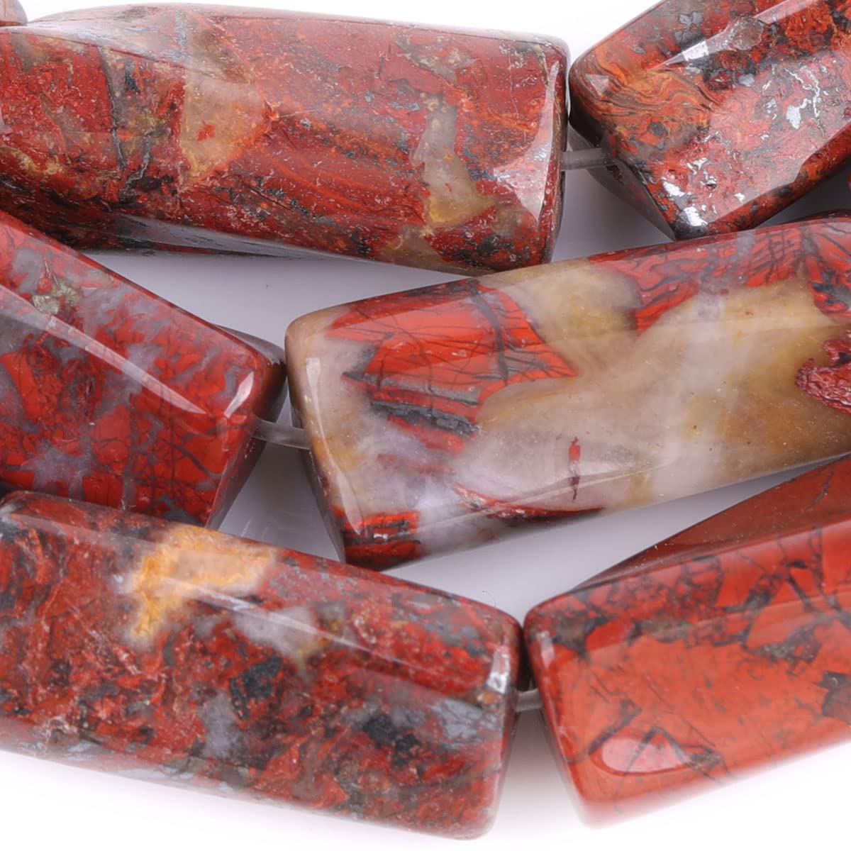 Natural Red Flowe Agate Gemstone 9x20mm Twisted Column Loose Beads for Jewellery Making DIY Bracelet Necklace Crafts 15'' - Image 4