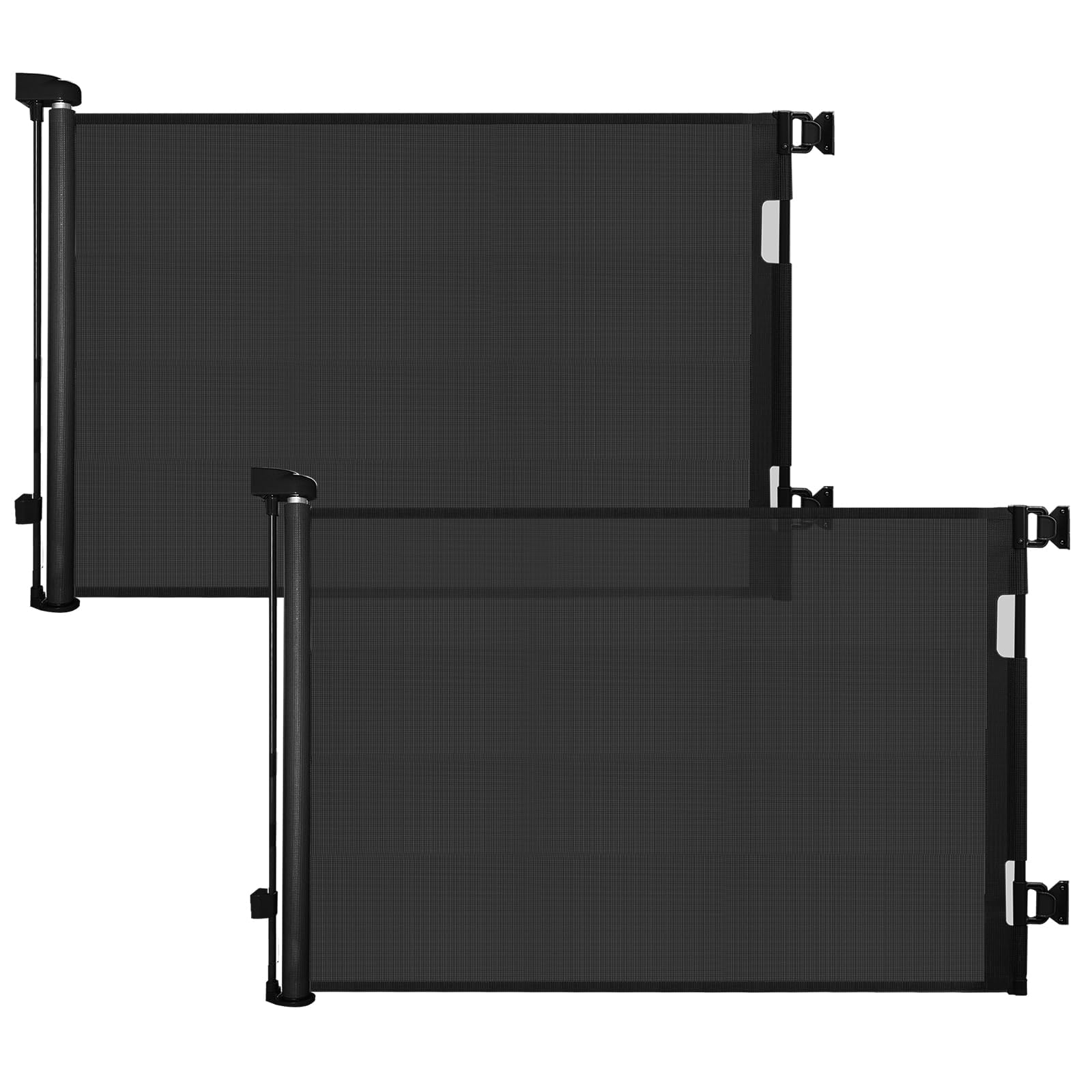 Patywaga 2 Pack Treppenschutzgitter Ausziehbar 0-140cm,Türschutzgitter Ausziehbar mit Treppenschutz & Kindersicherung Treppe - Universelles Kinderschutzgitter für Baby, Haustiere Innen/Außen（Schwarz）