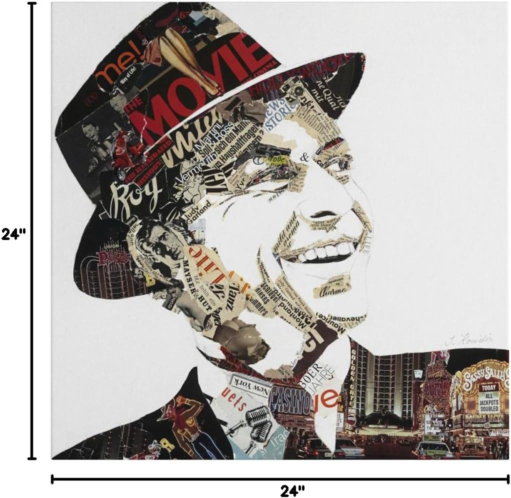 Franky Collage Art in Black and Red on Canvas