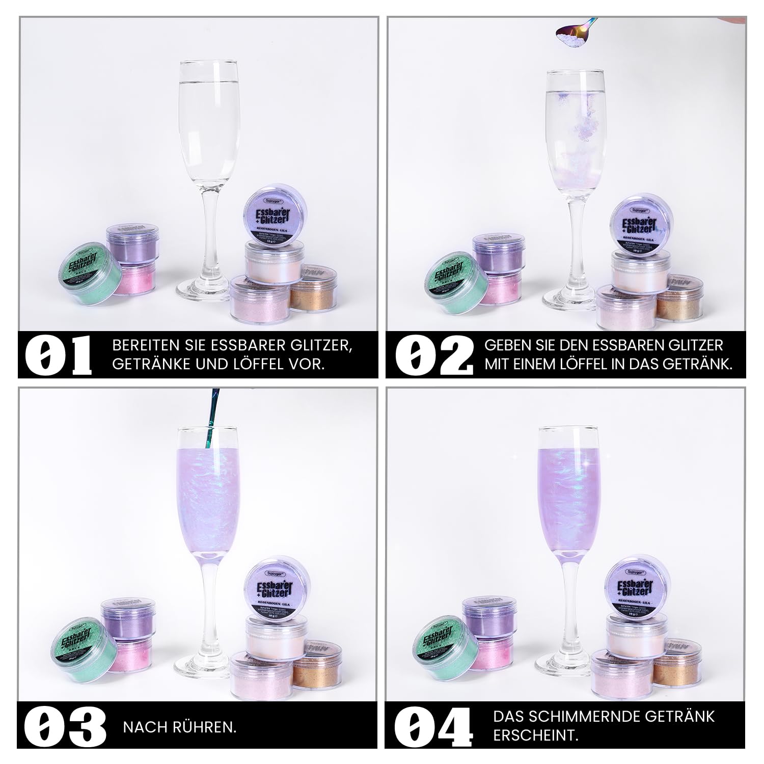 (10g) Iridescent Purple Edible Glitter for Drinks, Cocktails, Cakes - 100% Food Safe Cake Glitter Dust Edible - Fancy Sprinkles Edible Glitter Bulk for Mermaid Party Food Decoration - No Taste