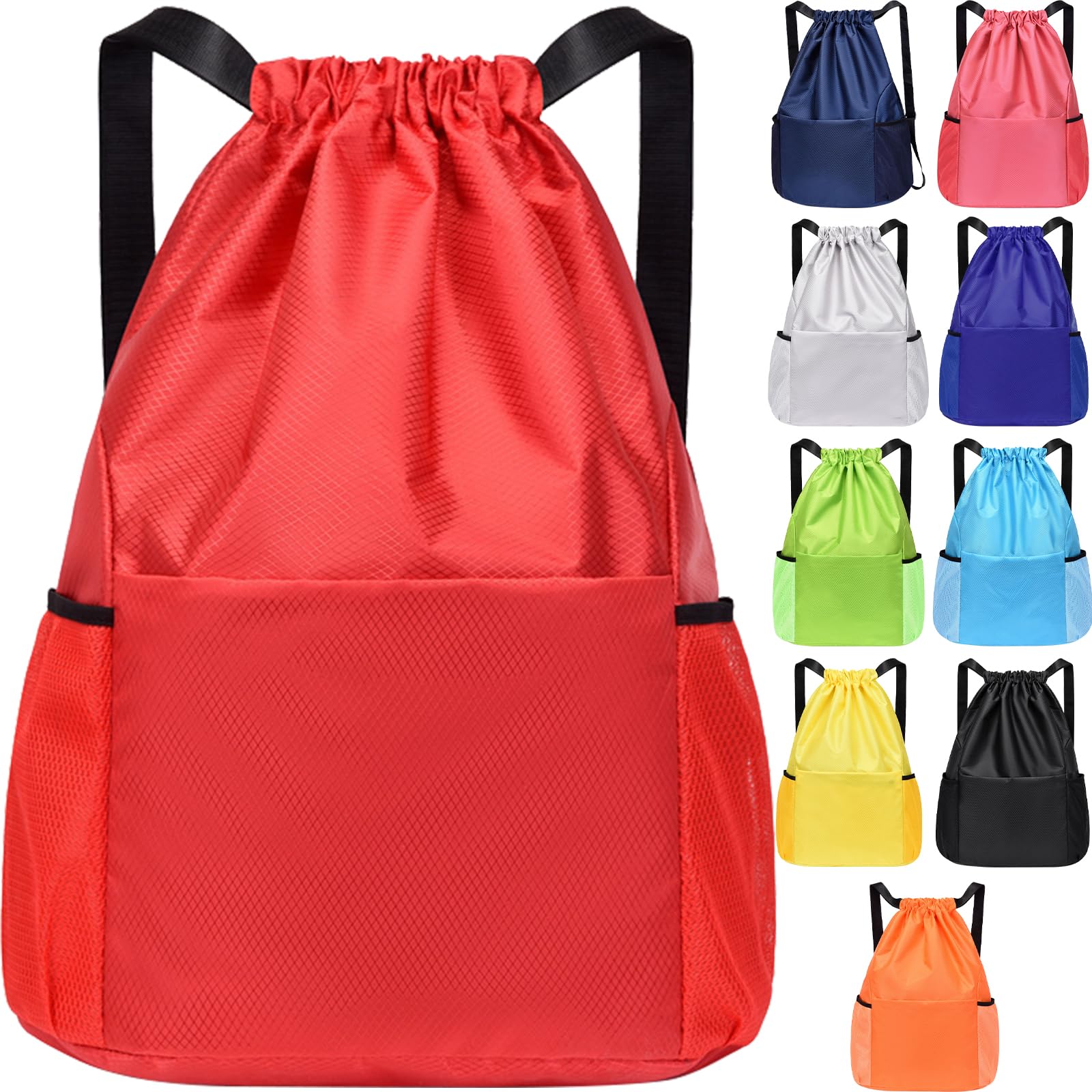 Sports Drawstring Bags Waterproof Swimming Bag for Kids Adults Unisex Large Capacity Foldable Gym Bag for Swimming Gym School Travel Hiking — view 8