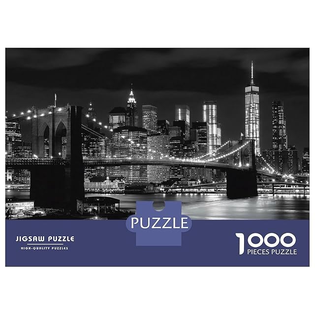 Foto 2 de 8 de New York Skyline Puzzle de 1000 Piezas Papel para Adultos Vista Nocturna Juego de Puzzle 1000 Piezas…
