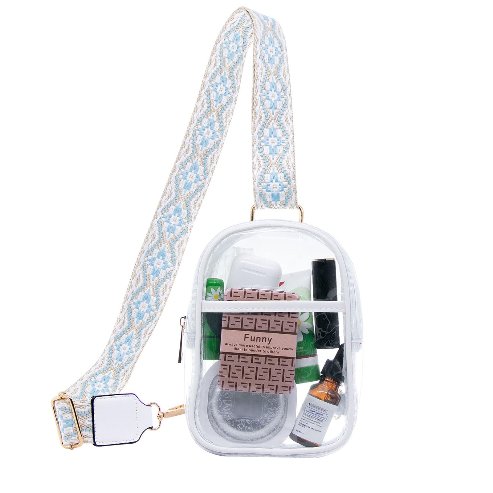 Long Keeper Borsa A Tracolla Trasparente Per Donna - Approvata Per Stadi, Concerti E Viaggi - PVC Resistente Con Tasca Antifurto - 2