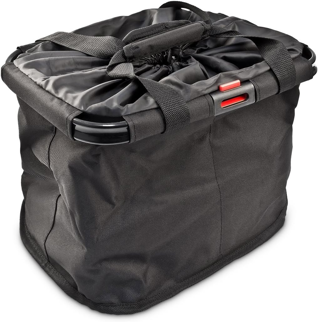 Relaxdays Handlebar Bag, Folding Bike Pannier, 37 x 26 x 25 cm, 20 Litre, Black Amazon.co.uk