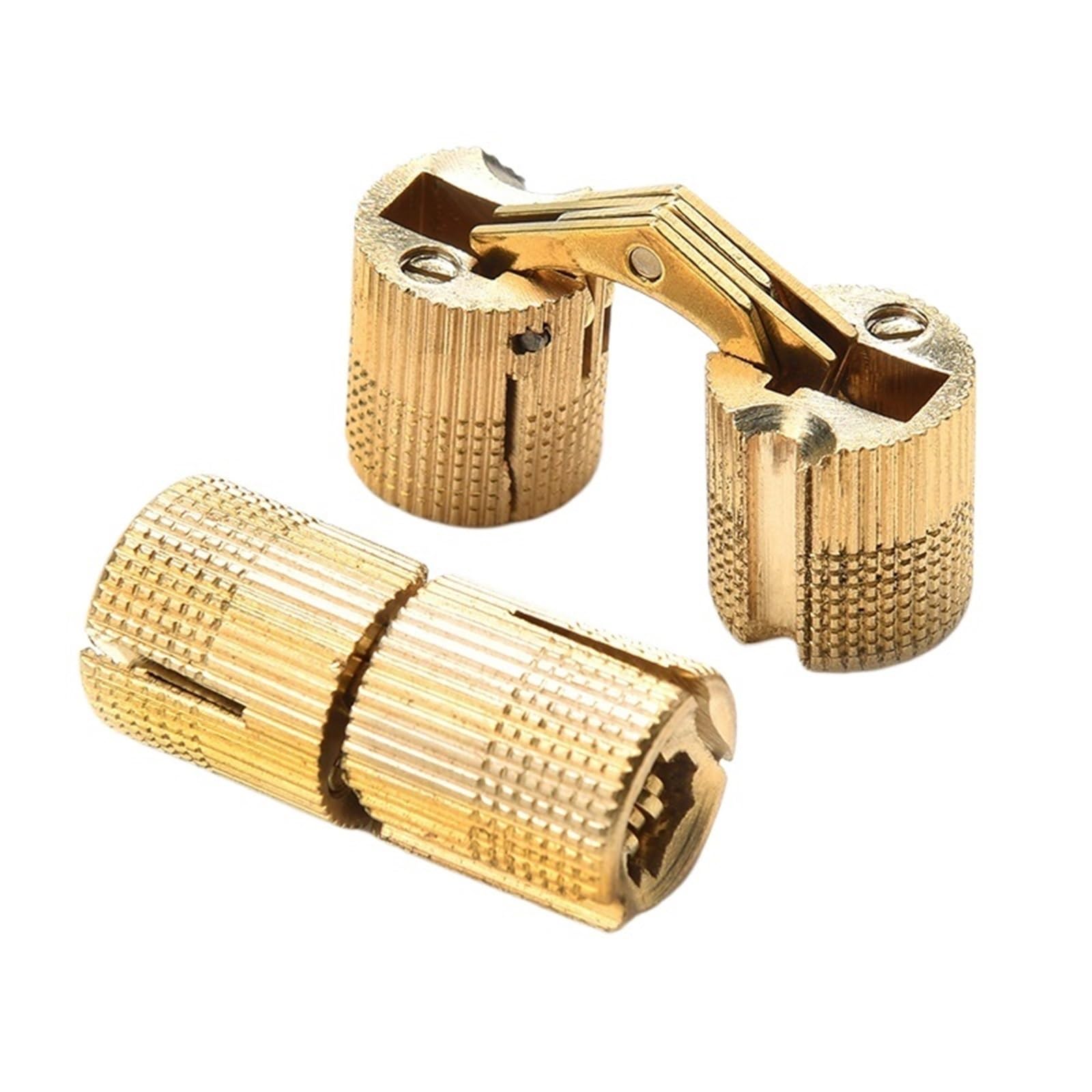 4PCS Copper Brass Furniture Hinges 8-18mm Cylindrical Hidden Cabinet Concealed Invisible Door Box(18mm)