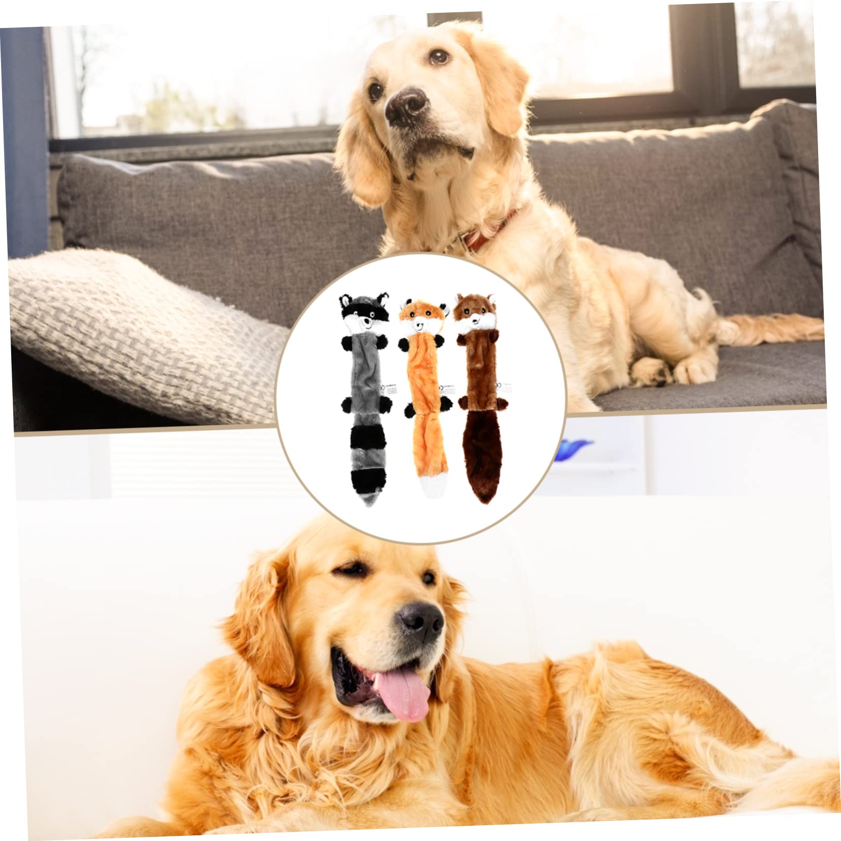 INOOMP 6piezas Juguetes De Peluche para Perros Juguetes Chirriantes Duraderos para Cachorros Sin Relleno Diversión Interactiva y Saludable
