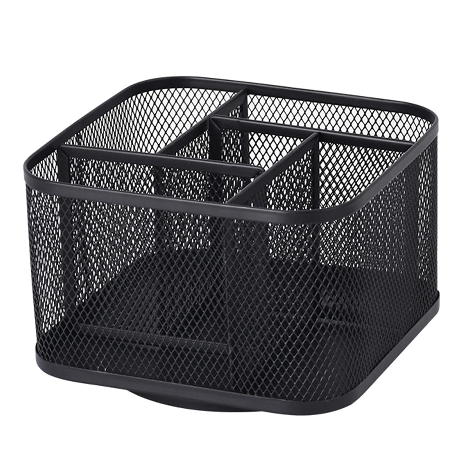 DSLKGWE 5 Section Rotating Desk Box Metal Frame Storage Case Perfect for Coffee Items Chocolate & Accessories Modern Desk Accessories