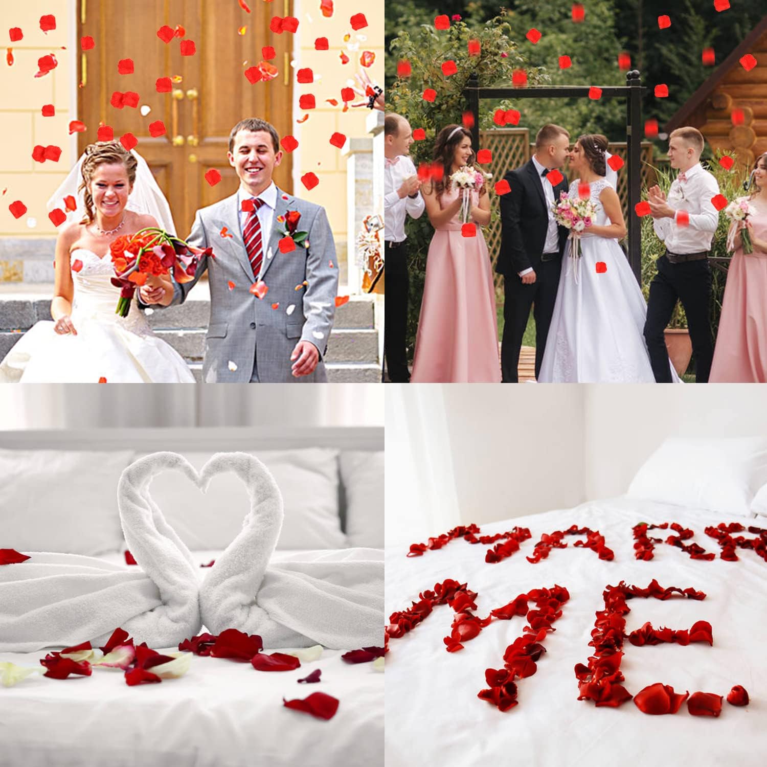 Pétales de Rose Rouge Artificiels 500PCS pour Décoration Mariage Saint Valentin