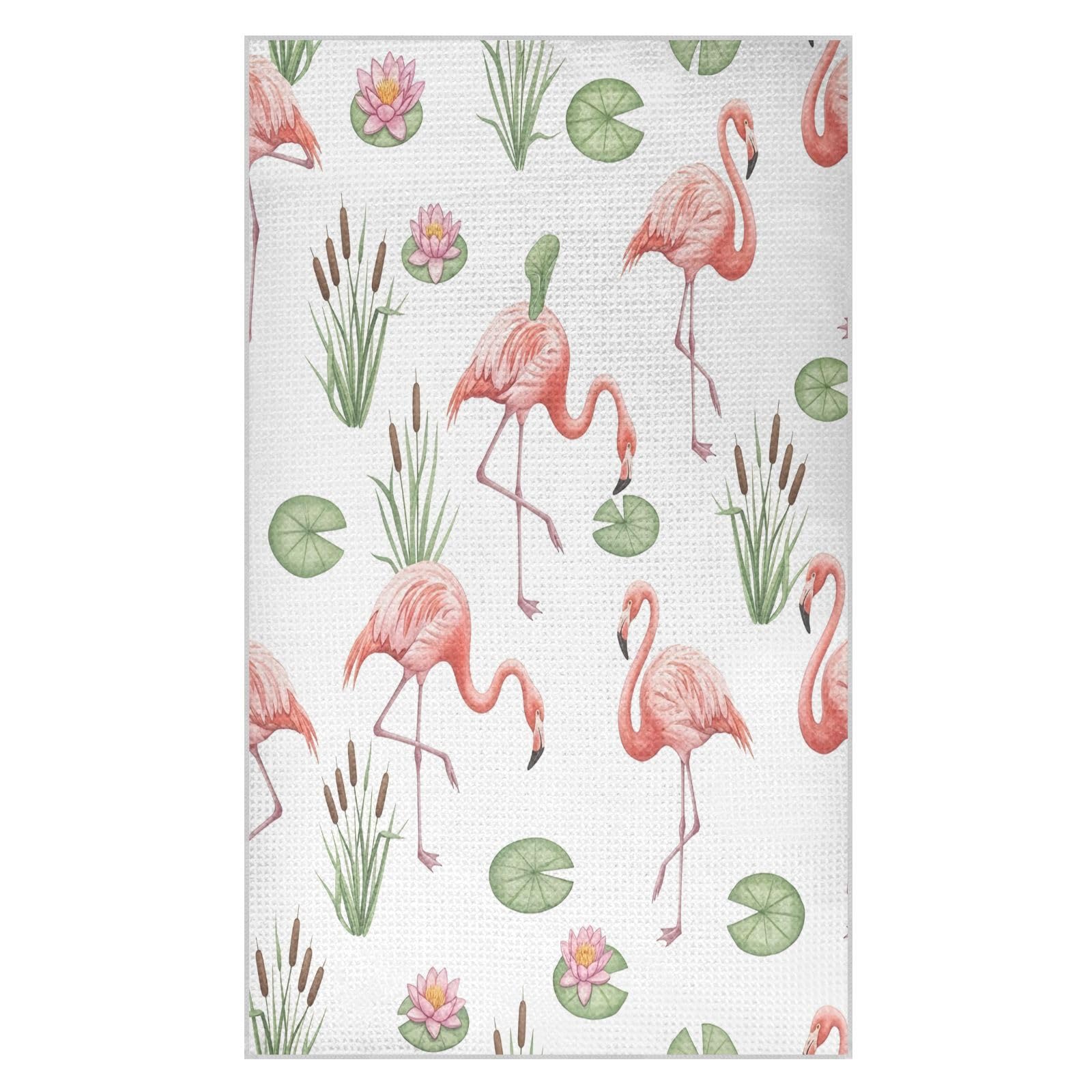 BURSTDDY Flamingo Kitchen Towels,Absorbent Dish Towels 1 Pack